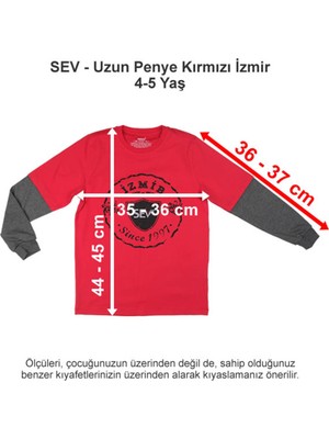 Sev Okulları Uzun Penye Kırmızı Izmir 4-5 Yaş