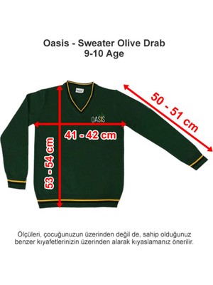 Oasis International School Sweater Olive Drab 9-10 Age