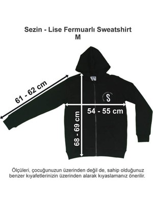 Özel Sezin Okulu Lise Fermuarlı Sweatshirt Siyah M Beden