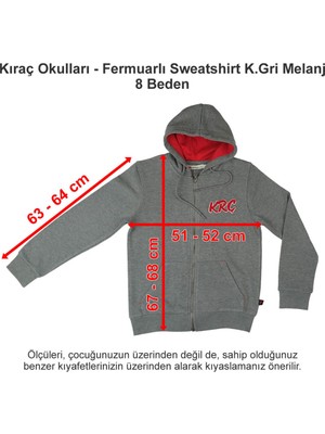 Kıraç Okulları Fermuarlı Sweatshirt Koyu Gri Melanj 8 Beden