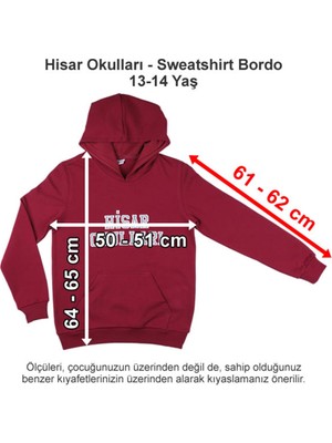 Hisar Okulları Sweatshirt Bordo 13-14 Yaş