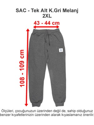 Sev Amerikan Koleji Tek Alt Koyu Gri Melanj 3 Iplik 2xl