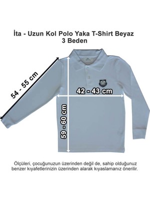 Ita Okulları Uzun Kol Polo Yaka T-Shirt Beyaz 3 Beden