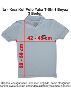 Ita Okulları Kısa Kol Polo Yaka T-Shirt Beyaz 3 Beden