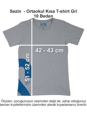 Özel Sezin Okulu Ortaokul Kısa T-Shirt Gri 10 Beden