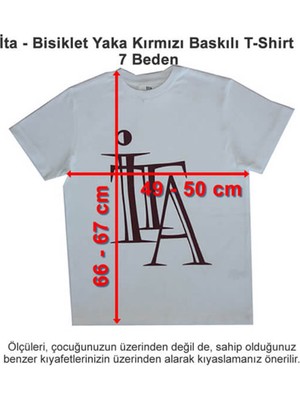 Ita Okulları Bisiklet Yaka Kırmızı Baskılı T-Shirt 7 Beden