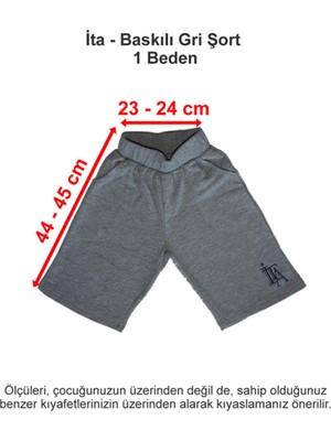 Ita Okulları Baskılı Gri Şort 1 Beden