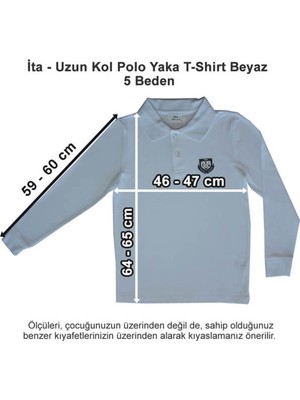 Ita Okulları Uzun Kol Polo Yaka T-Shirt Beyaz 5 Beden