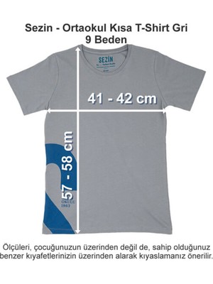 Özel Sezin Okulu Ortaokul Kısa T-Shirt Gri 9 Beden