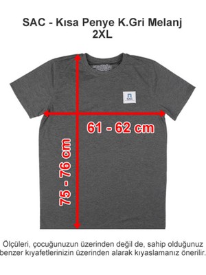 Sev Amerikan Koleji Kısa Penye Koyu Gri Melanj 2xl