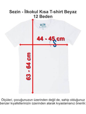 Özel Sezin Okulu Ilkokul Kısa T-Shirt Beyaz 12 Beden