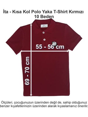 Ita Okulları Kısa Kol Polo Yaka T-Shirt Kırmızı 10 Beden