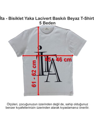 Ita Okulları Bisiklet Yaka Lacivert Baskılı Beyaz T-Shirt 5 Beden