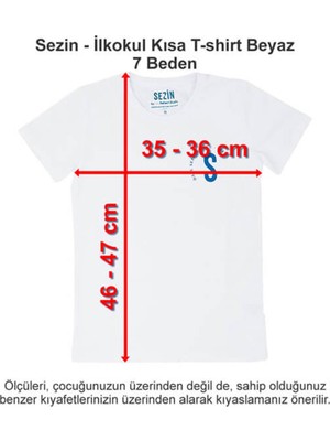 Özel Sezin Okulu Ilkokul Kısa T-Shirt Beyaz 7 Beden