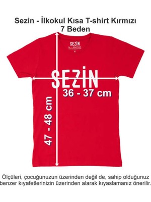 Özel Sezin Okulu Ilkokul Kısa T-Shirt Kırmızı 7 Beden