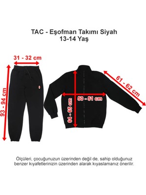Özel Tarsus Amerikan Koleji Eşofman Takımı Siyah 13-14 Yaş