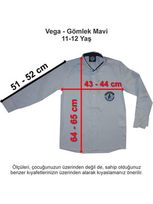 Vega Okulları Gömlek Mavi 11-12 Yaş