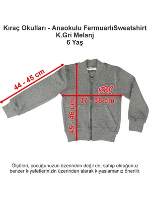 Kıraç Okulları Anaokulu Fermuarlı Sweatshirt Koyu Gri Melanj 6 Yaş