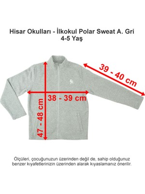 Hisar Okulları Ilkokul Polar Sweat Açık Gri 4-5 Yaş