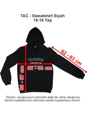 Özel Tarsus Amerikan Koleji Sweatshirt Siyah 15-16 Yaş