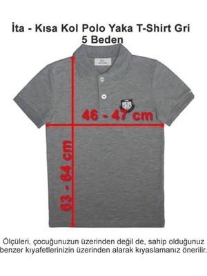 Ita Okulları Kısa Kol Polo Yaka T-Shirt Gri 5 Beden