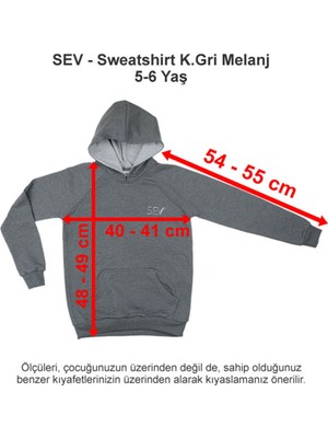 Sev Okulları Sweatshirt Koyu Gri Melanj 5-6 Yaş
