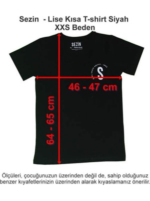 Özel Sezin Okulu Lise Kısa T-Shirt Siyah Xxs Beden