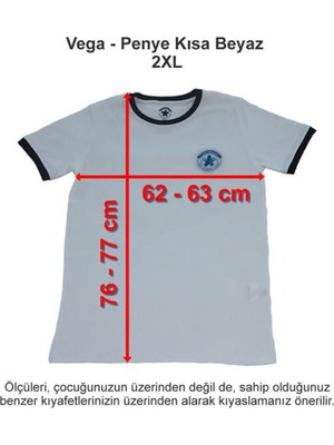 Vega Okulları Penye Kısa Beyaz Xxl