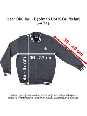 Hisar Okulları Eşofman Üst Koyu Gri Melanj 3-4 Yaş