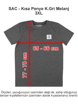 Sev Amerikan Koleji Kısa Penye Koyu Gri Melanj 3xl