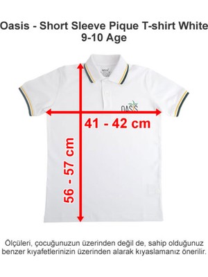 Oasis International School Short Sleeve Pique T-Shirt White 9-10 Age