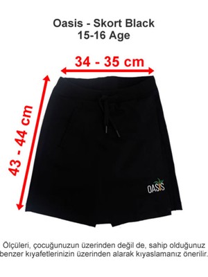 Oasis International School Skort Black 15-16 Age