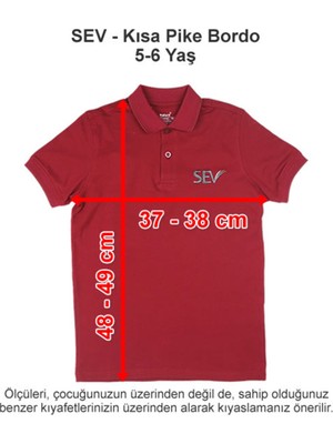 Sev Okulları Kısa Pike Bordo 5-6 Yaş