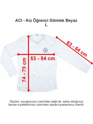 Özel Izmir Amerikan Koleji Kız Öğrenci Gömlek Beyaz L