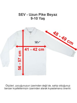Sev Okulları Uzun Pike Beyaz 9-10 Yaş