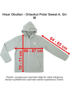 Hisar Okulları Ortaokul Polar Sweat Açık Gri M