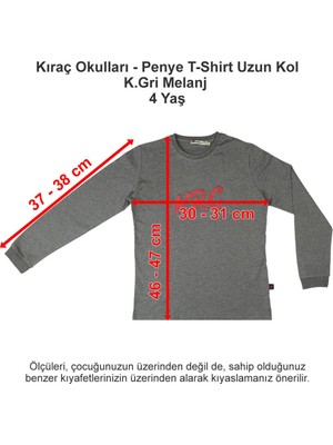 Kıraç Okulları Penye T-Shirt Uzun Kol Koyu Gri Melanj 4 Yaş