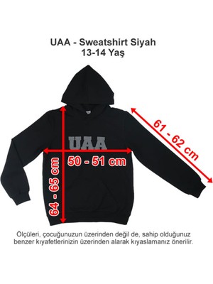Üsküdar Amerikan Lisesi Sweatshirt Siyah 2 Iplik 13-14 Yaş