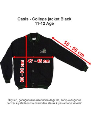 Oasis International School College Jacket Black 11-12 Age