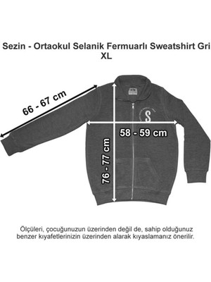 Özel Sezin Okulu Ortaokul Selanik Fermuarlı Sweatshirt Gri Xl Beden