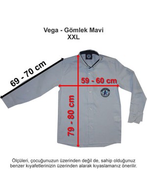 Vega Okulları Gömlek Mavi Xxl