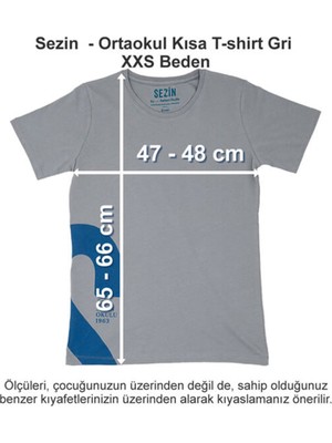 Özel Sezin Okulu Ortaokul Kısa T-Shirt Gri Xxs Beden
