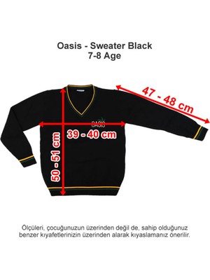 Oasis International School Sweater Black 7-8 Age