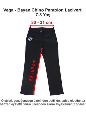 Vega Okulları Bayan Chino Pantolon Lacivert 7-8 Yaş