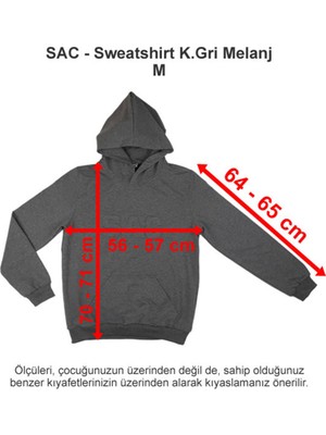 Sev Amerikan Koleji Sweatshirt Koyu Gri Melanj 2 Iplik M