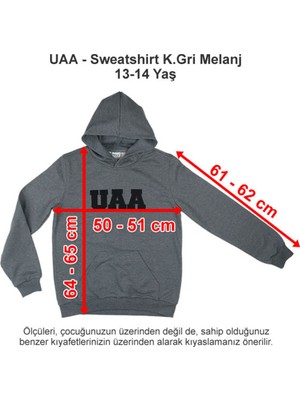 Üsküdar Amerikan Lisesi Sweatshirt Koyu Gri Melanj 13-14 Yaş