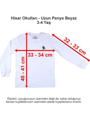Hisar Okulları Uzun Penye Beyaz 3-4 Yaş