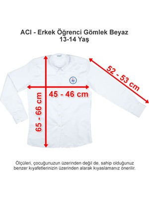 Özel Izmir Amerikan Koleji Erkek Öğrenci Gömlek Beyaz 13-14 Yaş