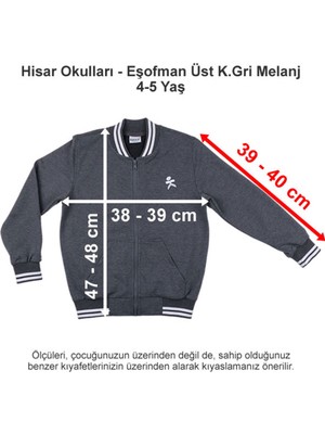 Hisar Okulları Eşofman Üst Koyu Gri Melanj 4-5 Yaş