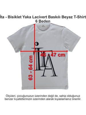 Ita Okulları Bisiklet Yaka Lacivert Baskılı Beyaz T-Shirt 6 Beden